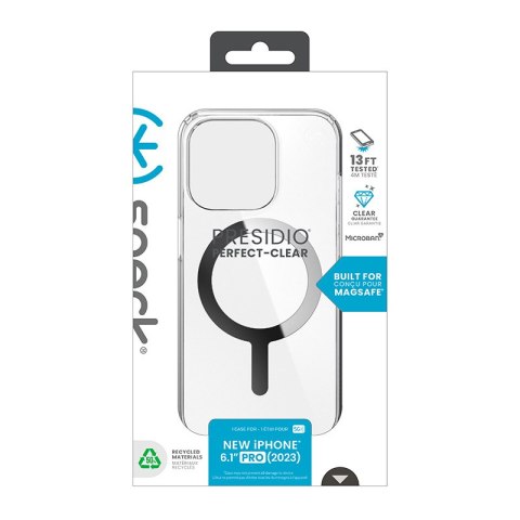 Speck Presidio Perfect-Clear MagSafe - Etui iPhone 15 Pro (Clear / Chrome Finish / Serene Silver) Speck Presidio Perfect-Clear MagSafe - Etui iPhone 15 Pro (Clear / Chrome Finish / Serene Silver)