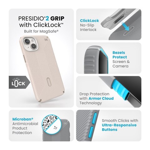 Speck Presidio2 Grip ClickLock & Magsafe - Etui iPhone 15 Plus / iPhone 14 Plus (Bleached Bone / Heirloom Gold / Hazel Brown) Speck Presidio2 Grip ClickLock & Magsafe - Etui iPhone 15 Plus / iPhone 14 Plus (Bleached Bone / Heirloom Gold / Hazel Brown)