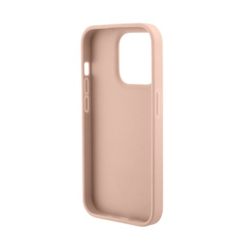 Guess Croco Triangle Metal Logo - Etui iPhone 15 Pro (różowy) Guess Croco Triangle Metal Logo - Etui iPhone 15 Pro (różowy)