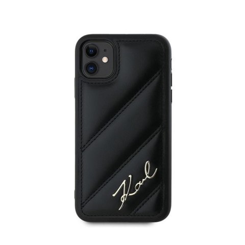 Karl Lagerfeld Diagonal Quilted Script - Etui iPhone 11 (czarny) Karl Lagerfeld Diagonal Quilted Script - Etui iPhone 11 (czarny)