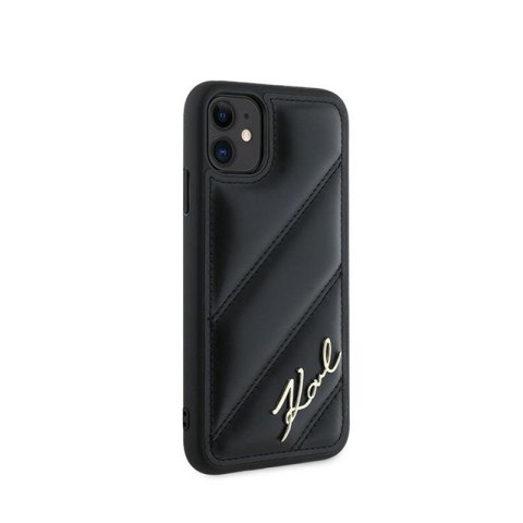 Karl Lagerfeld Diagonal Quilted Script - Etui iPhone 11 (czarny) Karl Lagerfeld Diagonal Quilted Script - Etui iPhone 11 (czarny)