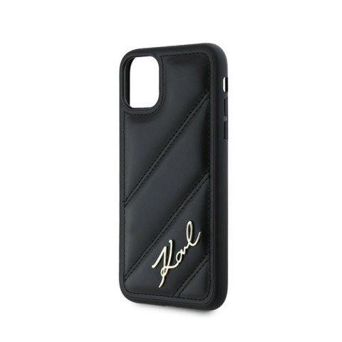 Karl Lagerfeld Diagonal Quilted Script - Etui iPhone 11 (czarny) Karl Lagerfeld Diagonal Quilted Script - Etui iPhone 11 (czarny)