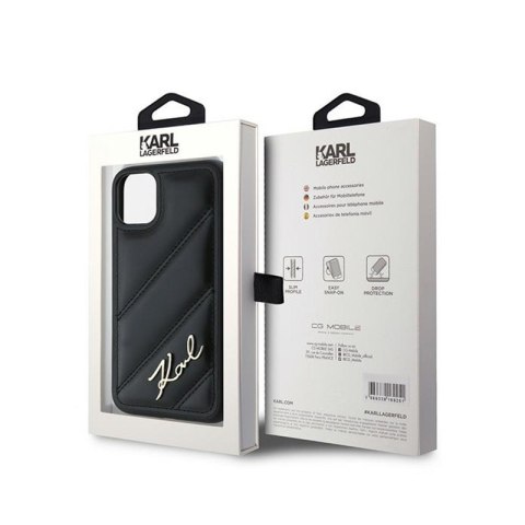 Karl Lagerfeld Diagonal Quilted Script - Etui iPhone 11 (czarny) Karl Lagerfeld Diagonal Quilted Script - Etui iPhone 11 (czarny)