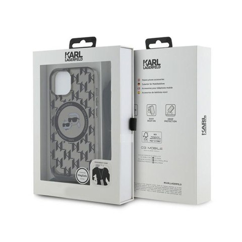 Karl Lagerfeld IML Crossbody Monogram Karl & Choupette Head MagSafe - Etui iPhone 15 / 14 / 13 (czarny) Karl Lagerfeld IML Crossbody Monogram Karl & Choupette Head MagSafe - Etui iPhone 15 / 14 / 13 (czarny)