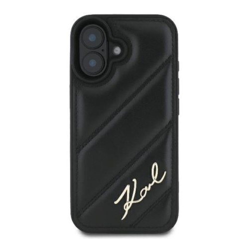 Karl Lagerfeld Quilted Signature - Etui iPhone 16 (czarny) Karl Lagerfeld Quilted Signature - Etui iPhone 16 (czarny)