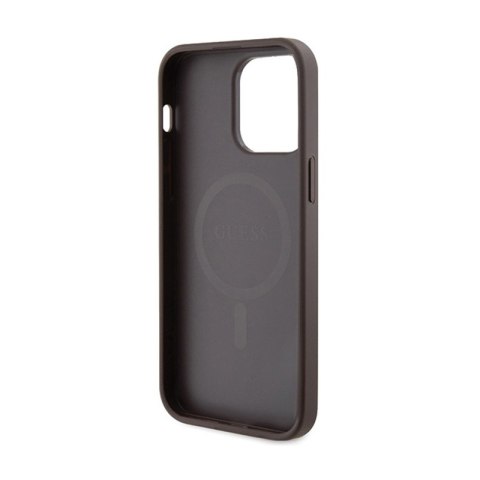 Guess 4G Collection Leather Metal Logo MagSafe - Etui iPhone 15 Pro Max (brązowy) Guess 4G Collection Leather Metal Logo MagSafe - Etui iPhone 15 Pro Max (brązowy)
