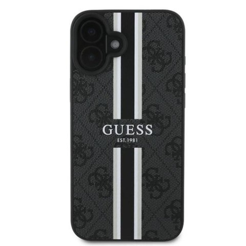 Guess 4G Printed Stripes MagSafe - Etui iPhone 16 Plus (czarny) Guess 4G Printed Stripes MagSafe - Etui iPhone 16 Plus (czarny)