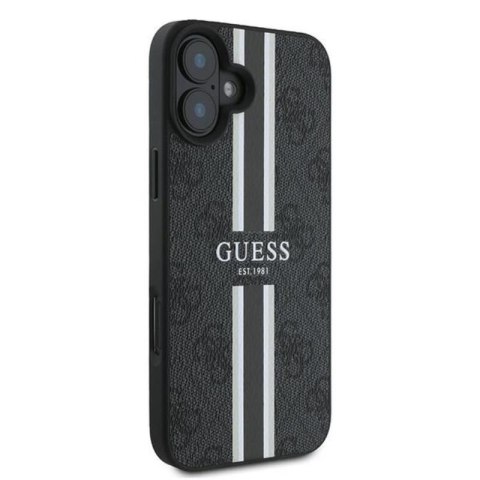 Guess 4G Printed Stripes MagSafe - Etui iPhone 16 Plus (czarny) Guess 4G Printed Stripes MagSafe - Etui iPhone 16 Plus (czarny)