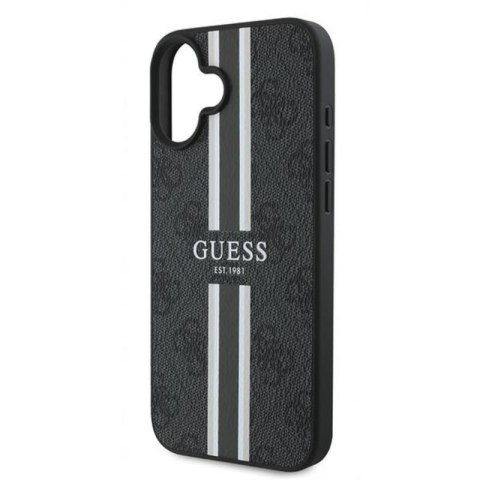 Guess 4G Printed Stripes MagSafe - Etui iPhone 16 Plus (czarny) Guess 4G Printed Stripes MagSafe - Etui iPhone 16 Plus (czarny)