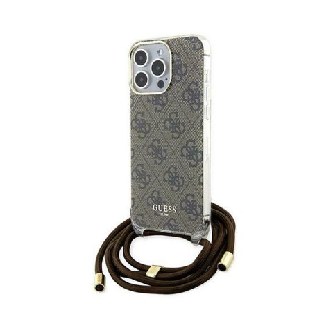 Guess Crossbody Cord 4G Print - Etui iPhone 15 Pro (brązowy) Guess Crossbody Cord 4G Print - Etui iPhone 15 Pro (brązowy)