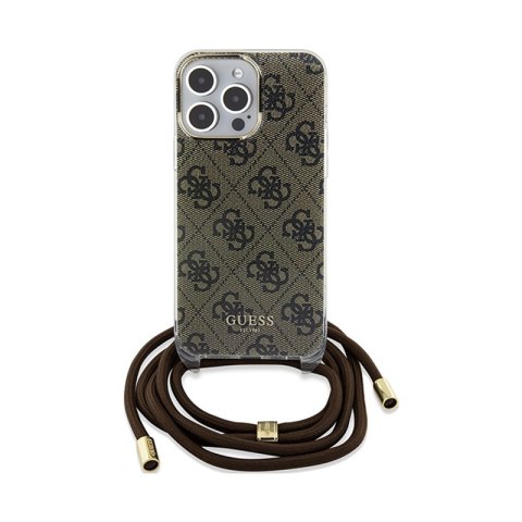 Guess Crossbody Cord 4G Print - Etui iPhone 15 Pro (brązowy) Guess Crossbody Cord 4G Print - Etui iPhone 15 Pro (brązowy)
