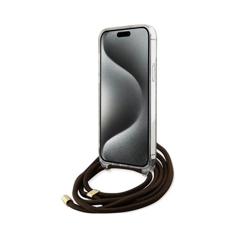 Guess Crossbody Cord 4G Print - Etui iPhone 15 Pro (brązowy) Guess Crossbody Cord 4G Print - Etui iPhone 15 Pro (brązowy)