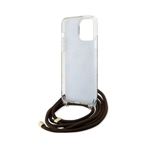 Guess Crossbody Cord 4G Print - Etui iPhone 15 Pro (brązowy) Guess Crossbody Cord 4G Print - Etui iPhone 15 Pro (brązowy)