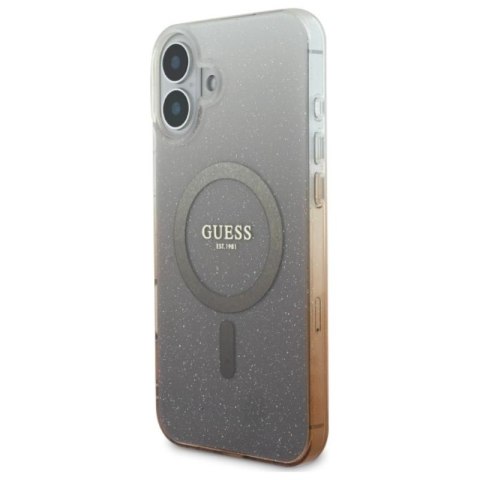 Guess IML Glitter Gradient MagSafe - Etui iPhone 16 Plus (brązowy) Guess IML Glitter Gradient MagSafe - Etui iPhone 16 Plus (brązowy)