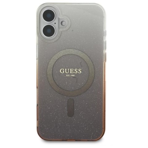 Guess IML Glitter Gradient MagSafe - Etui iPhone 16 Plus (brązowy) Guess IML Glitter Gradient MagSafe - Etui iPhone 16 Plus (brązowy)
