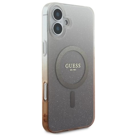 Guess IML Glitter Gradient MagSafe - Etui iPhone 16 Plus (brązowy) Guess IML Glitter Gradient MagSafe - Etui iPhone 16 Plus (brązowy)