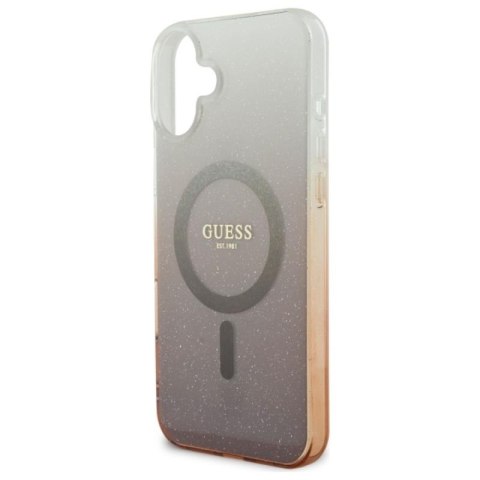 Guess IML Glitter Gradient MagSafe - Etui iPhone 16 Plus (brązowy) Guess IML Glitter Gradient MagSafe - Etui iPhone 16 Plus (brązowy)