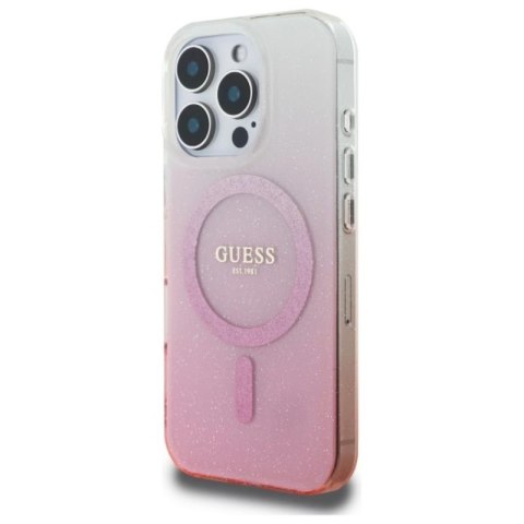 Guess IML Glitter Gradient MagSafe - Etui iPhone 16 Pro (różowy) Guess IML Glitter Gradient MagSafe - Etui iPhone 16 Pro (różowy)