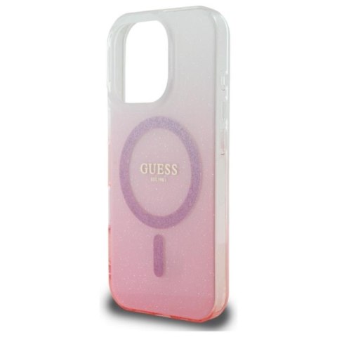 Guess IML Glitter Gradient MagSafe - Etui iPhone 16 Pro (różowy) Guess IML Glitter Gradient MagSafe - Etui iPhone 16 Pro (różowy)