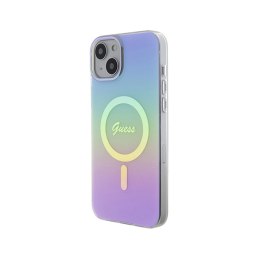 Guess IML Iridescent MagSafe - Etui iPhone 15 Plus (fioletowy)