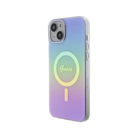 Guess IML Iridescent MagSafe - Etui iPhone 15 Plus (fioletowy) Guess IML Iridescent MagSafe - Etui iPhone 15 Plus (fioletowy)