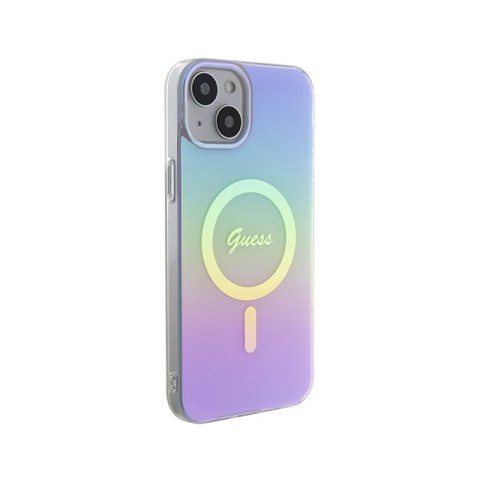Guess IML Iridescent MagSafe - Etui iPhone 15 Plus (fioletowy) Guess IML Iridescent MagSafe - Etui iPhone 15 Plus (fioletowy)