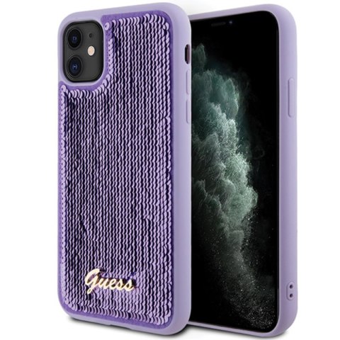 Guess Sequin Script Metal - Etui iPhone 11 (fioletowy) Guess Sequin Script Metal - Etui iPhone 11 (fioletowy)