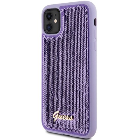 Guess Sequin Script Metal - Etui iPhone 11 (fioletowy) Guess Sequin Script Metal - Etui iPhone 11 (fioletowy)