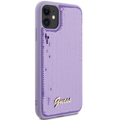 Guess Sequin Script Metal - Etui iPhone 11 (fioletowy) Guess Sequin Script Metal - Etui iPhone 11 (fioletowy)