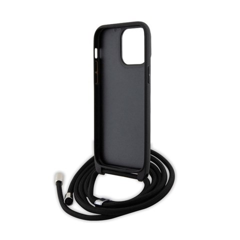 Karl Lagerfeld Crossbody Saffiano Metal Pin Karl & Choupette - Etui iPhone 14 Pro Max (czarny) Karl Lagerfeld Crossbody Saffiano Metal Pin Karl & Choupette - Etui iPhone 14 Pro Max (czarny)