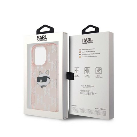 Karl Lagerfeld IML Choupette Head & Monogram - Etui iPhone 13 Pro (różowy) Karl Lagerfeld IML Choupette Head & Monogram - Etui iPhone 13 Pro (różowy)