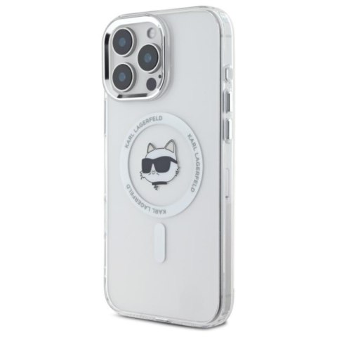Karl Lagerfeld IML Metal Choupette Head MagSafe - Etui iPhone 16 Pro (biały) Karl Lagerfeld IML Metal Choupette Head MagSafe - Etui iPhone 16 Pro (biały)
