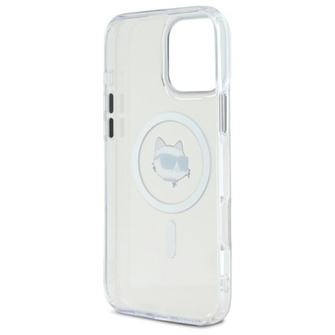 Karl Lagerfeld IML Metal Choupette Head MagSafe - Etui iPhone 16 Pro (biały) Karl Lagerfeld IML Metal Choupette Head MagSafe - Etui iPhone 16 Pro (biały)