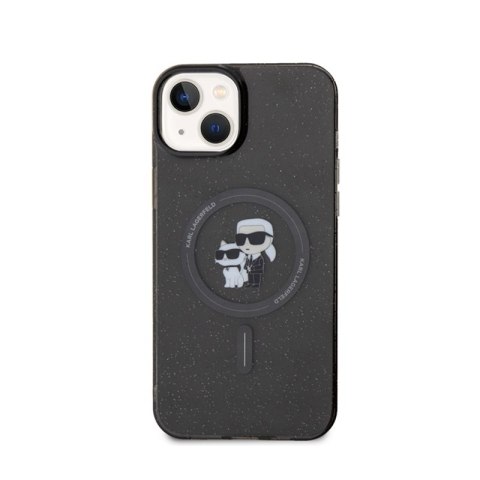 Karl Lagerfeld Karl & Choupette Glitter Magsafe - Etui iPhone 15 Plus (czarny) Karl Lagerfeld Karl & Choupette Glitter Magsafe - Etui iPhone 15 Plus (czarny)