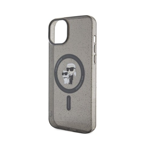 Karl Lagerfeld Karl & Choupette Glitter Magsafe - Etui iPhone 15 Plus (czarny) Karl Lagerfeld Karl & Choupette Glitter Magsafe - Etui iPhone 15 Plus (czarny)