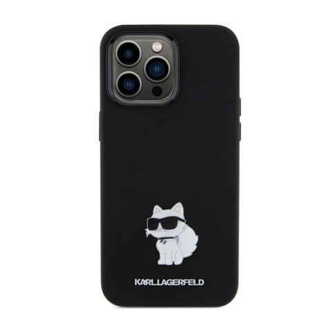 Karl Lagerfeld Silicone Choupette Metal Pin - Etui iPhone 15 Pro (czarny) Karl Lagerfeld Silicone Choupette Metal Pin - Etui iPhone 15 Pro (czarny)