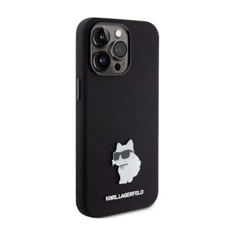 Karl Lagerfeld Silicone Choupette Metal Pin - Etui iPhone 15 Pro (czarny) Karl Lagerfeld Silicone Choupette Metal Pin - Etui iPhone 15 Pro (czarny)