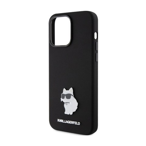 Karl Lagerfeld Silicone Choupette Metal Pin - Etui iPhone 15 Pro (czarny) Karl Lagerfeld Silicone Choupette Metal Pin - Etui iPhone 15 Pro (czarny)