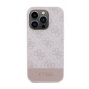 Guess 4G Bottom Stripe Metal Logo Collection - Etui iPhone 15 Pro (różowy)