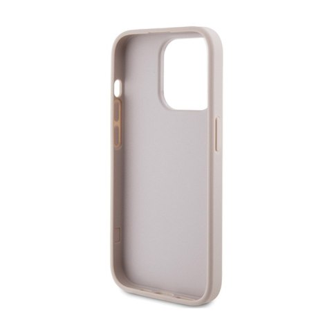 Guess 4G Bottom Stripe Metal Logo Collection - Etui iPhone 15 Pro (różowy) Guess 4G Bottom Stripe Metal Logo Collection - Etui iPhone 15 Pro (różowy)