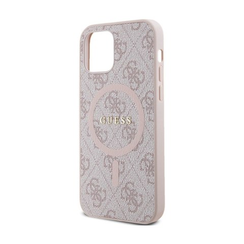 Guess 4G Collection Leather Metal Logo MagSafe - Etui iPhone 12 / iPhone 12 Pro (różowy) Guess 4G Collection Leather Metal Logo MagSafe - Etui iPhone 12 / iPhone 12 Pro (różowy)