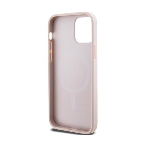 Guess 4G Collection Leather Metal Logo MagSafe - Etui iPhone 12 / iPhone 12 Pro (różowy) Guess 4G Collection Leather Metal Logo MagSafe - Etui iPhone 12 / iPhone 12 Pro (różowy)