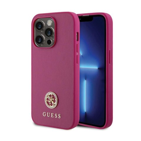 Guess 4G Strass Metal Logo - Etui iPhone 15 Pro (różowy) Guess 4G Strass Metal Logo - Etui iPhone 15 Pro (różowy)