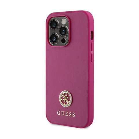 Guess 4G Strass Metal Logo - Etui iPhone 15 Pro (różowy) Guess 4G Strass Metal Logo - Etui iPhone 15 Pro (różowy)
