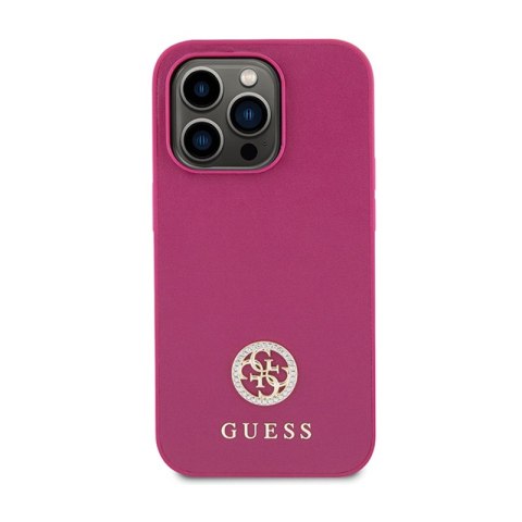 Guess 4G Strass Metal Logo - Etui iPhone 15 Pro (różowy) Guess 4G Strass Metal Logo - Etui iPhone 15 Pro (różowy)
