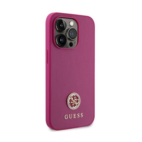 Guess 4G Strass Metal Logo - Etui iPhone 15 Pro (różowy) Guess 4G Strass Metal Logo - Etui iPhone 15 Pro (różowy)