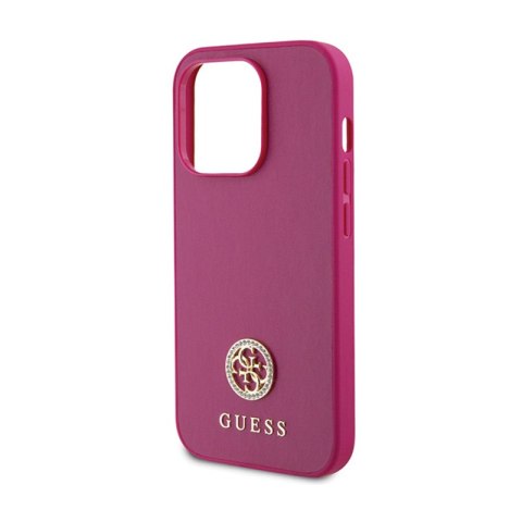 Guess 4G Strass Metal Logo - Etui iPhone 15 Pro (różowy) Guess 4G Strass Metal Logo - Etui iPhone 15 Pro (różowy)