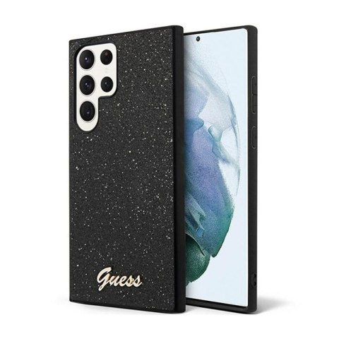 Guess Glitter Flakes Metal Logo Case - Etui Samsung Galaxy S24 Ultra (czarny) Guess Glitter Flakes Metal Logo Case - Etui Samsung Galaxy S24 Ultra (czarny)
