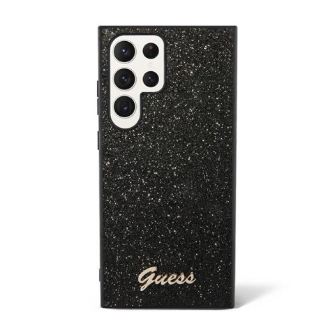Guess Glitter Flakes Metal Logo Case - Etui Samsung Galaxy S24 Ultra (czarny) Guess Glitter Flakes Metal Logo Case - Etui Samsung Galaxy S24 Ultra (czarny)