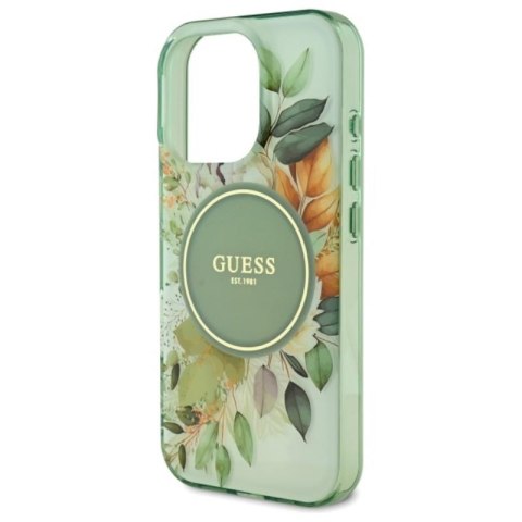 Guess IML Flower & Tonal Circle MagSafe - Etui iPhone 16 Pro Max (zielony) Guess IML Flower & Tonal Circle MagSafe - Etui iPhone 16 Pro Max (zielony)